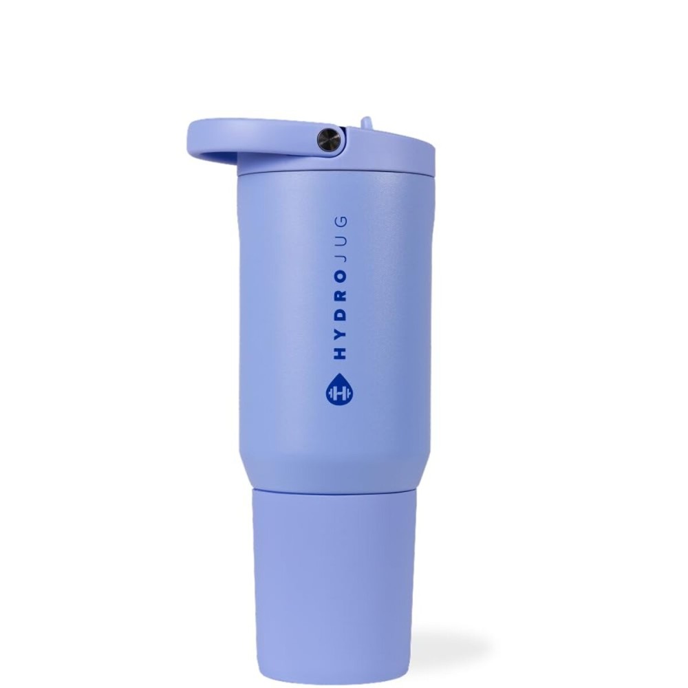 HydroJug Sport - Stainless Steel Tumbler with Straw, Vacuum Insulated, 20oz Leakproof Water Bottle, Ergonomic Design, Reusable, Dishwasher Safe, Rubber Base, Durable for Gym or Outdoors, Peri