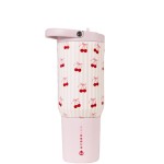 HydroJug Sport - Stainless Steel Tumbler with Straw, Vacuum Insulated, 20oz Leakproof Water Bottle, Ergonomic Design, Reusable, Dishwasher Safe, Rubber Base, Durable for Gym or Outdoors, Sweet Cherry