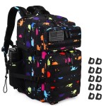 Military Tactical Backpack 45L Large Tactical Backpack for Men, Hiking Rucksack With Bottle Holder (Fluorescent Tie Dye)