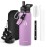 RAYMYLO Insulated Water Bottle 40 oz, Triple Wall Vacuum Stainless Steel (Cold for 48 Hrs), Leak Proof & Non-BPA, Modern Water Flask Jug with Paracord Handle & Straw Spout Lids, Lilac