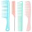 SALONSILK Dopamine Colorful 4PCS Professional Comb Set, Wide Tooth Rat Tail Fine Tooth Hair Combs, Braiding Cutting Barber Styling Curly Parting Set for Men and Women