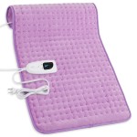 Deepsoon Heating Pad,Electric Heating Pads for Back,Neck,Abdomen,Moist Heating Pad for Shoulder,Knee,Arms,Legs,Dry/Moist Heat & Auto Shut Off,Christmas Gifts for Men and Women,Light Purple,33x17 Inch