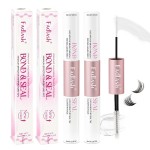 FADLASH Lash Bond and Seal Kit 2 Pcs Bond and Seal Lash Glue for Eyelash Clusters Waterproof Lash Clusters Glue Clear Stong Hold Long Lasting (12ml)
