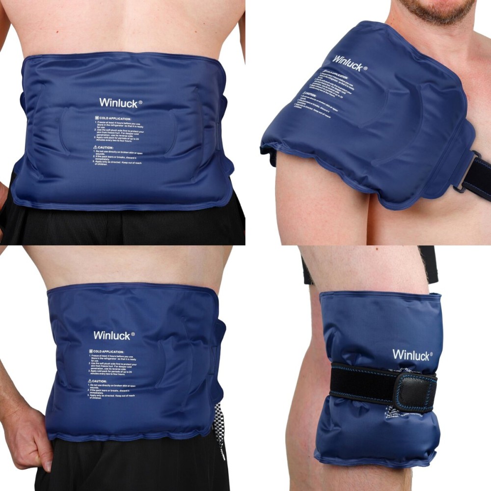 Winluck Ice Pack for Injuries Flexible Reusable Gel Packs for Shoulder Back Elbow Leg Knee Soft Large Cold Compress & Cooling Pad for Pain Relief Sports Injury 16.6 x 9.6 inch