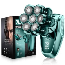 SHPAVVER Head Shavers for Bald Men: 7D Detachable Bald Shavers- IPX7 Waterproof Wet Dry Electric Razor for Balder-LED Display Type C Charger