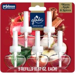 Glade PlugIns Refills Air Freshener, Warm Apple & Spices, Scented and Essential Oils for Home and Bathroom, 0.67 Fl Oz, 5 Count