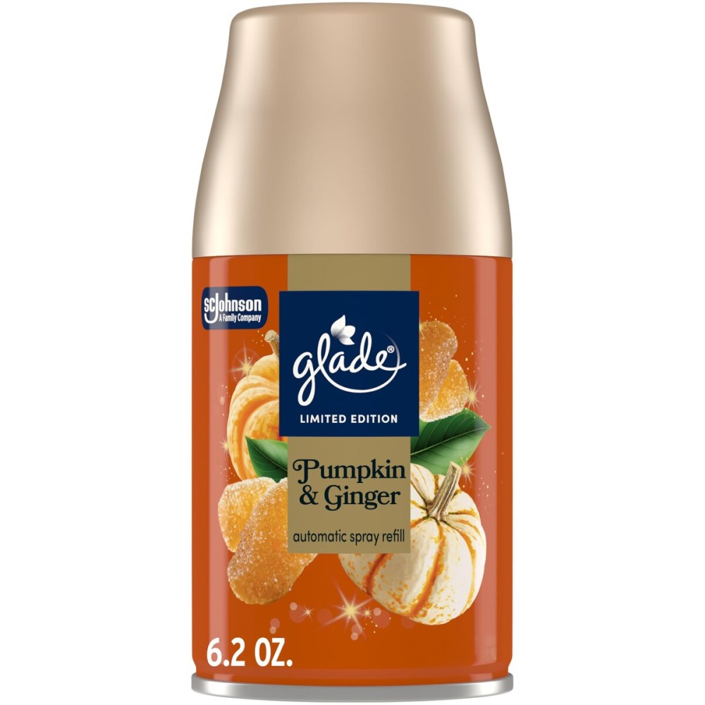Glade Automatic Spray Refill, Pumpkin & Ginger, Scented Air Freshener for Home and Bathroom, 6.2 Oz