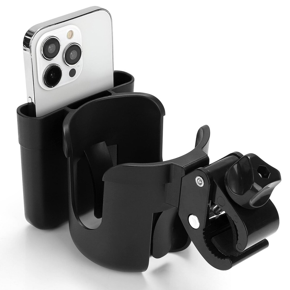 Accmor 2-in-1 Walker Cup Holder with Phone Holder, Wheelchair Cup Holder, Rollator Cup Holder, Cup Phone Holder for Walker, Wheelchair, Rollator, Mobility Scooter