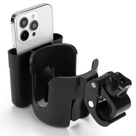 Accmor 2-in-1 Walker Cup Holder with Phone Holder, Wheelchair Cup Holder, Rollator Cup Holder, Cup Phone Holder for Walker, Wheelchair, Rollator, Mobility Scooter