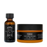 Live Bearded Beard Oil and Butter Grooming Kit - Made in the USA - All-Natural Ingredients with Shea, Argan, Jojoba - Growth Support | Forge Scent - Hinoki Cypress, Clove, Amber