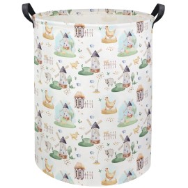 HIYAGON Kids Baby Laundry Basket Boys Baby Laundry Hamper Dirty Clothes Organizer Toy Storage Bin Nursery Hamper for Bedroom Room Decor(Farm)