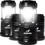 MalloMe Camping Lantern Multicolor 4 Pack Lanterns for Power Outages, Camping Lights for Tent Hanging, Camp Light Tent Lamp Emergency Battery Powered LED Lantern (Rechargeable Batteries Not Included)