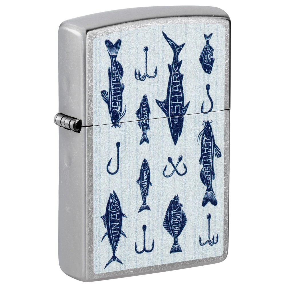 Zippo Off The Hook Design Street Chrome Pocket Lighter