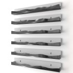 Wall-Mounted Nail Polish Organizer Rack - 15-Inch Black Mirror Finish Nail Polish Shelf, Makeup & Beauty Essentials Storage - Multi-Purpose Display Holder for Small Space, Vanity Bathroom, 6 Pack