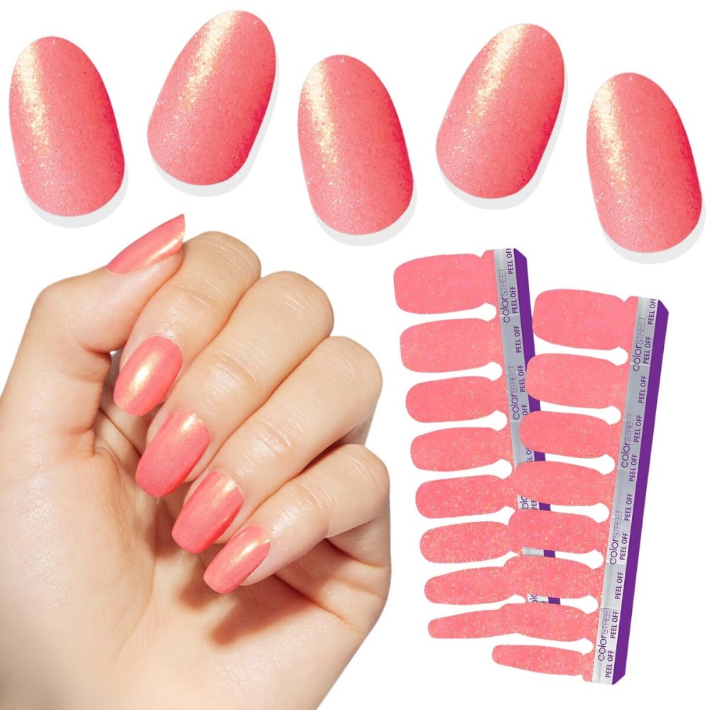 Color Street Coral Cove Shimmer Nail Strips