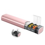 Metal Weekly Pill Organizer, Serfeymi Aluminum Daily Pill Box(Spare Gasket Provided),7 Day Pill Case Travel Medicine Organizer,Pill Containers with Individual Lid for Vitamins,Pills, Supplement-Pink