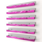 YMVV Wall-Mounted Nail Polish Organizer Rack - 15 Inch Pink Mirror Finish Nail Polish Shelf, Makeup & Beauty Essentials Storage - Multi-Purpose Display Holder for Small Space, Vanity Bathroom, 6 Pack