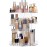 HBlife 360 Rotating Makeup Organizer Adjustable Carousel Small Capacity Revolving Perfume Organizer Skincare Organizers Cosmetic Storage Spinning Holder for Vanity, Clear