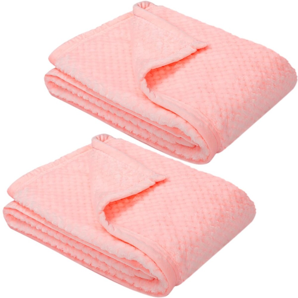 Fuzzy Blanket or Fluffy Blanket for Baby, Soft Warm Cozy Coral Fleece Toddler, Infant or Newborn Receiving Blanket for Crib, Stroller, Travel, Decorative, 3040, Baby Pink+Baby Pink