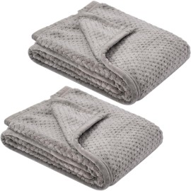 Fuzzy Blanket or Fluffy Blanket for Baby, Soft Warm Cozy Coral Fleece Toddler, Infant or Newborn Receiving Blanket for Crib, Stroller, Travel, Decorative, 3040, Flint Gray+Flint Gray