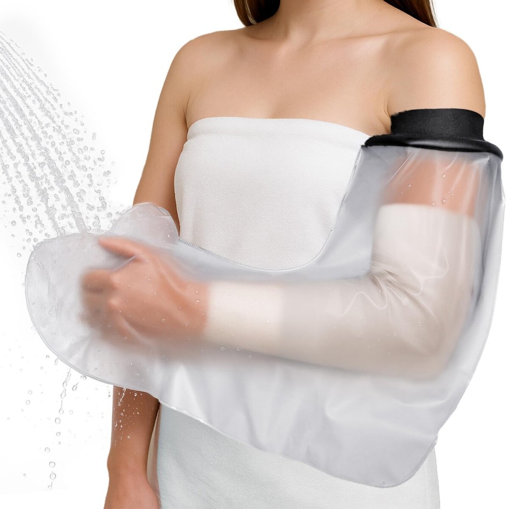 Waterproof Arm Cast Cover for Shower - Adult Reusable Cast Protector for Broken Arm, Hand, Elbow - Watertight Seal to Keep Bandage or Wound Dry - Latex-Free Soft Cover for Surgery or Injury