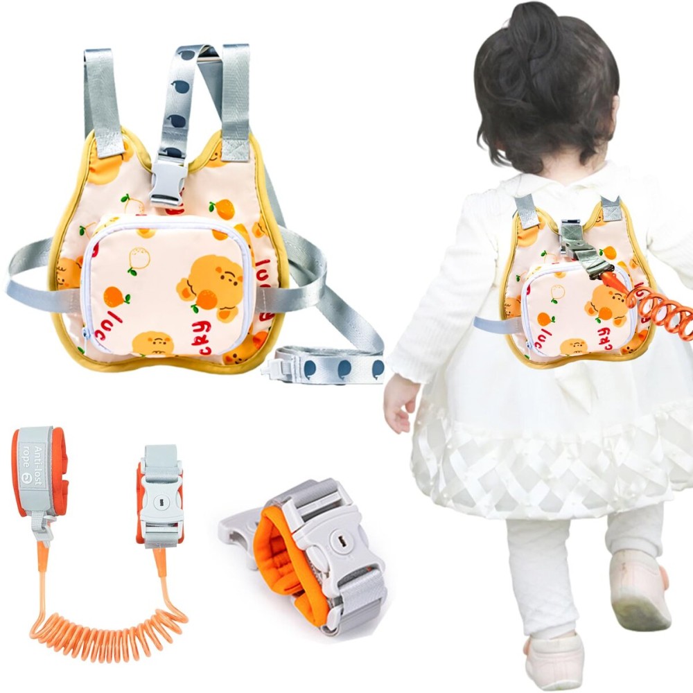 3 in 1 Toddler Harness Leash,Reflective Kids Leash + Anti Lost Wrist Link for Outdoor Travel, Walking Anti Lost Backpack Set for Baby Boys and Girls