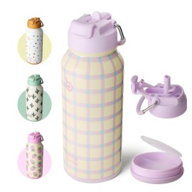 BOTTLE BOTTLE 32oz Insulated Water Bottle Stainless Steel Sport Water Bottle with Straw Dual-use Lid Design for Gym with Pill Box (VivaBands)