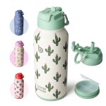 BOTTLE BOTTLE 32oz Insulated Water Bottle Stainless Steel Sport Water Bottle with Straw Dual-use Lid Design for Gym with Pill Box (Sweet Oasis)