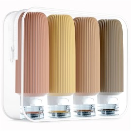 Mrsdry Travel Bottles for Toiletries, Large 6oz Travel Size Containers, BPA Free Leak Proof Tubs Refillable Liquid Accessories with Toiletry Bag for Cometic Shampoo and Lotion Soap (4 Pack)