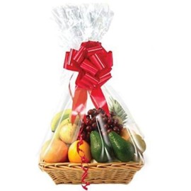 Purple Q Crafts Clear Basket Bags, Large Clear Cellophane Wrap for Baskets & Gifts 24x30 (40)