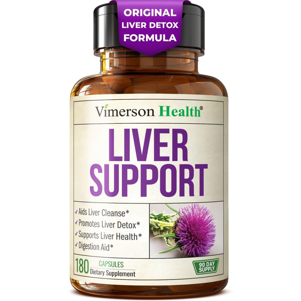 Vegan Liver Cleanse Detox & Repair - Herbal Liver Support Supplement w/ Silymarin Milk Thistle, Zinc, Dandelion Root & Artichoke Extract for Enzyme Support, Energy & Healthy Digestion. 180 Capsules