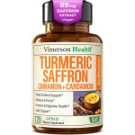 Saffron Supplements - 89mg Saffron Extract and 1000mg Tumeric Blend - Turmeric Supplement with Ceylon Cinnamon and Cardamom for Mood, Memory & Eye Health - Joint Supplements for Women & Men, 120 Count