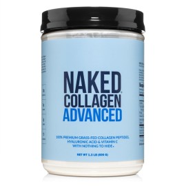 NAKED Collagen Advanced - Peptides Protein Powder, Hyaluronic Acid, Vitamin C, Pasture-Raised, Grass-Fed Hydrolyzed Collagen Supplement, Paleo Friendly, Non-GMO, Keto, Gluten Free, 1.3LB