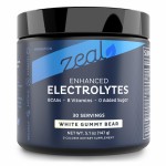 Zeal Electrolyte Powder - 30 Servings | Keto Electrolytes Powder | Zero Sugar, BCAAs, B-Vitamins | Potassium, Zinc, Magnesium | Hydration Powder Recovery Drink | White Gummy Bear