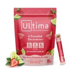 Ultima Replenisher Daily Electrolyte Powder Drink Mix - Sugar Free - Strawberry Margarita, 16 Stickpacks - Hydration Packets with 6 Electrolytes and Trace Minerals - Keto Friendly, Vegan, Non-GMO