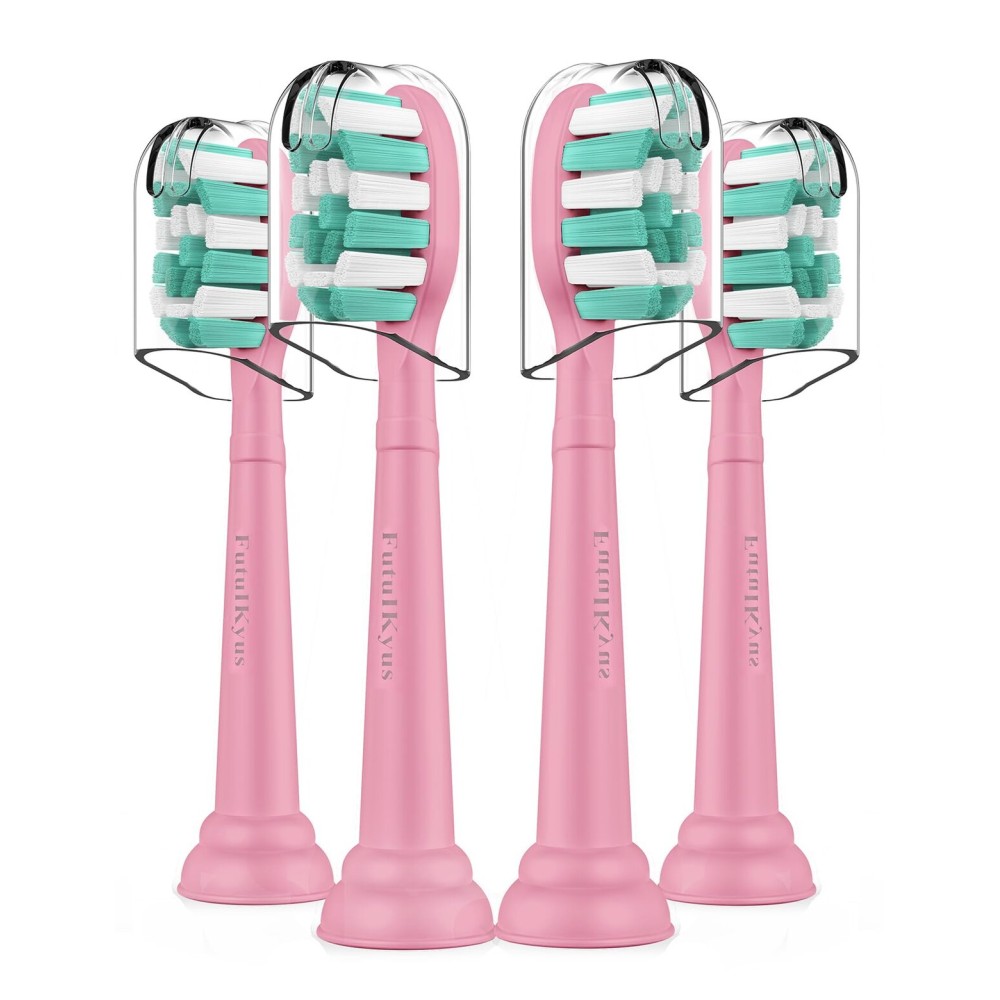 Toothbrush Replacement Heads for Philips Sonicare 4100 5100 Plaque Control Gum Health Simply Clean Electric Brush Head, 4 Pack, Pink