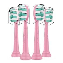 Toothbrush Replacement Heads for Philips Sonicare 4100 5100 Plaque Control Gum Health Simply Clean Electric Brush Head, 4 Pack, Pink