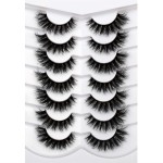 Pooplunch False Eyelashes Cat Eye Lashes Wispy Natural Extension Volume Soft Faux Mink Lash 8D Fake Eyelashes Strips 7 Pairs Pack