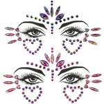 Mermaid Face Gems Stick Jewels for Women Cosplay Mermaid Halloween Club Eye Face Gems Stickers on Rave Party Gift for Kids Eye Face Jewels Temporary Tattoos Festival (Heart)