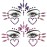 Mermaid Face Gems Stick Jewels for Women Cosplay Mermaid Halloween Club Eye Face Gems Stickers on Rave Party Gift for Kids Eye Face Jewels Temporary Tattoos Festival (Heart)