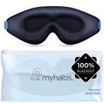 MyHalos Sleep Mask - Eye Masks for Sleep - 100% Blackout Sleeping Mask for Women, Men & Side Sleepers - 3D Sleeping Eye Mask for Zero Pressure - Award Winning Design, Eyelash Friendly & Breathable