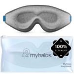 MyHalos Cotton Sleep Mask - Eye Masks for Sleep - 100% Blackout Sleeping Mask for Women, Men & Side Sleepers - 3D Sleeping Eye Mask for Zero Pressure - Award Winning Design and Eyelash Friendly