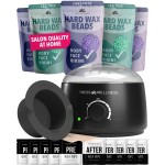 Tress Wellness Waxing Kit for Sensitive Skin - Safe for Face & Skin, Prep & Aftercare Wipes, Easy to Use - At-Home Kit for Face, Bikini, Brazilian & Full Body - Black, No Display