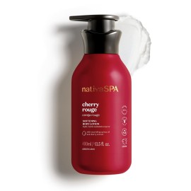 O Boticrio Nativa SPA Cherry Rouge Velvety Body Lotion, Bold Oriental Amber Fragrance with Cherry Extract & Quinoa Oil, Collagen Boosting Hydration, 13.5 Ounce (400ml)