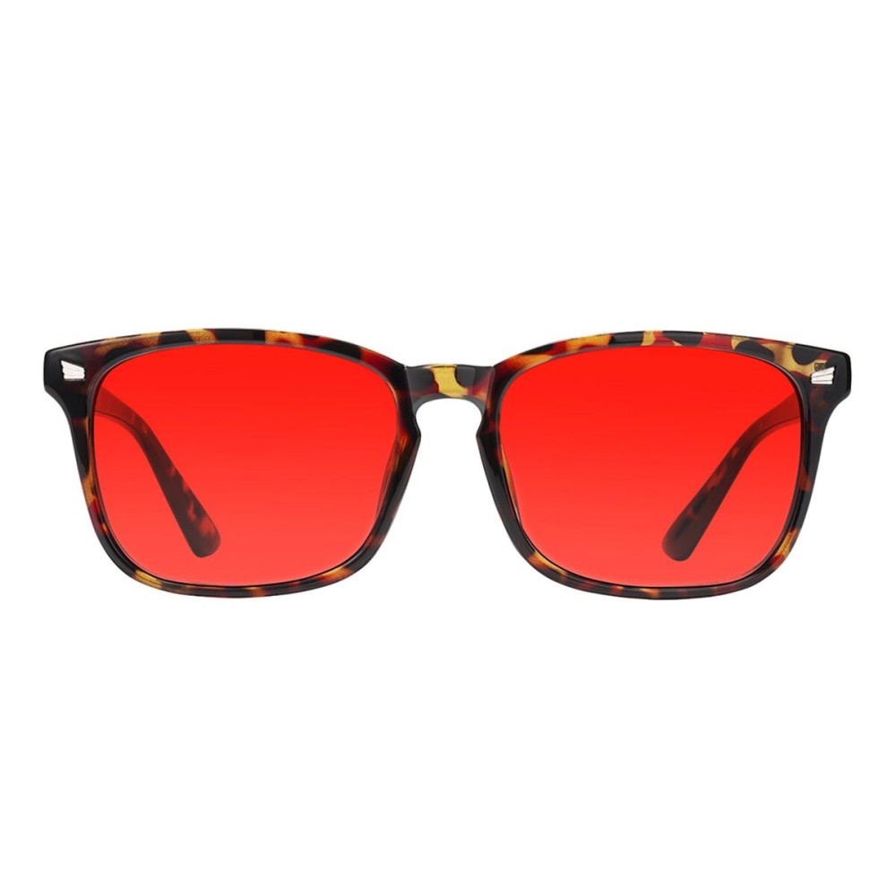 TIJN Sleep Glasses with Blue Green Light Blocking, Red Light Lens for Computer Gaming, Screen Fatigue & UV Protection