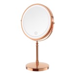 Lighted Makeup Mirror, 3000 mAh Rechargeable Double Sided Magnifying Vanity Mirror with 3 Colors, 1x/10x, 360 Rotation , Brightness Adjustable Magnification Cosmetic Light up Mirror, Women Gift