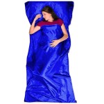 The Friendly Swede Sleeping Bag Liner Ultralight - Thin Travel Sheets for Hotel; Silky Feel Camping Sheets & Adult Sleep Sack for Backpacking and Hiking; Travel Sleeping Bag - Blue (Hook & Loop)