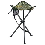 Portal Folding Camping Stool Portable Foldable Tripod Seat for Hiking Hunting Walking Fishing Travel Outdoors with Side Pockets Sturdy Steel Legs Support Up to 225 LBS