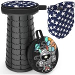 ALEVMOOM Upgraded Nylon Collapsible Stool with 500lbs Max Weight Portable Retractable Folding Telescoping Stools for Adults Chair for Outdoor Camping Fishing Hiking BBQ(Nylon Blue)