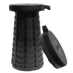 ALEVMOOM Upgraded Nylon Collapsible Stool with 500lbs Max Weight Portable Retractable Folding Telescoping Stools for Adults Chair for Outdoor Camping Fishing Hiking BBQ(Nylon Black)